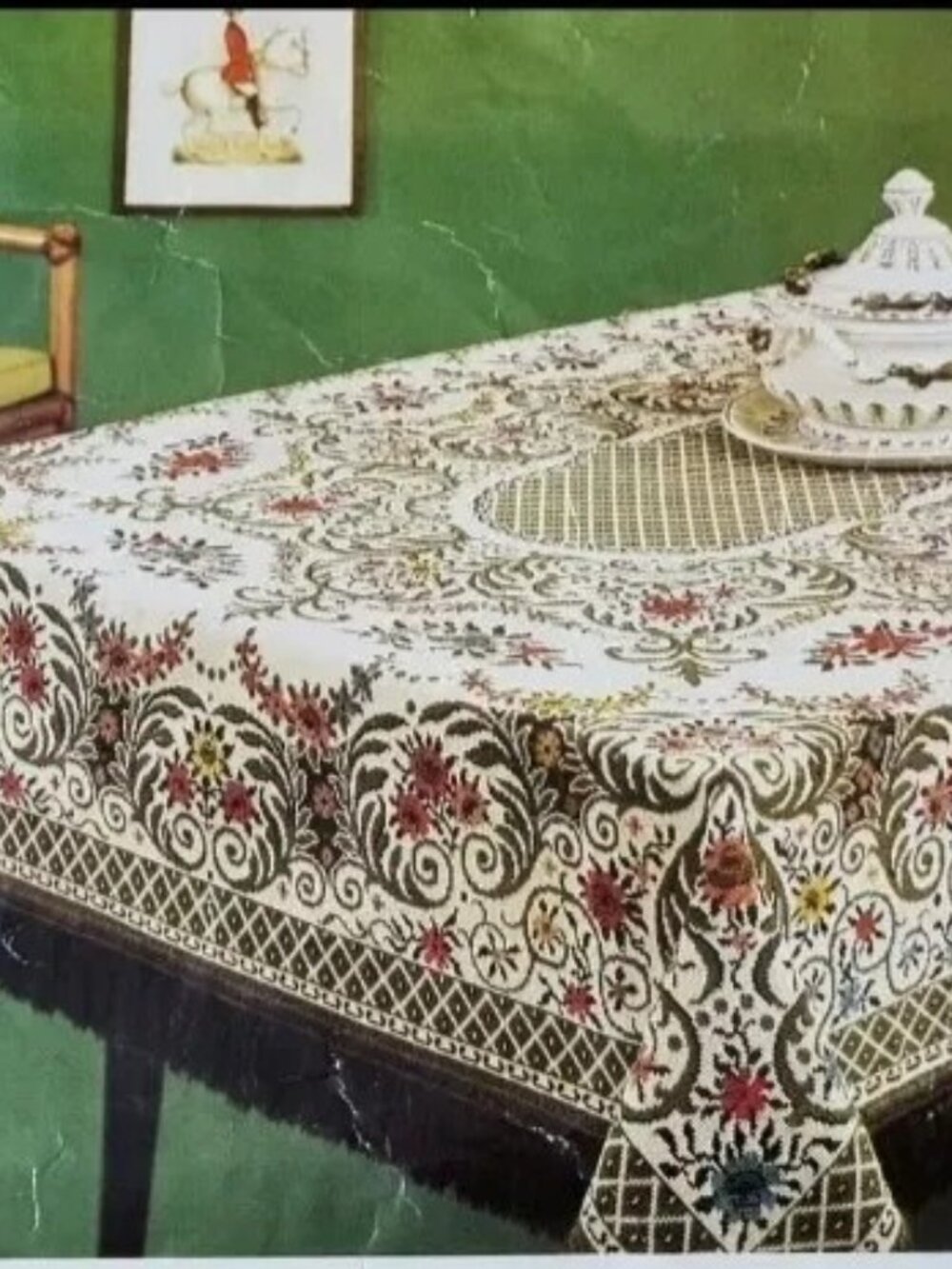 NWT "Renaissance" bouclé  Belgian tablecloth